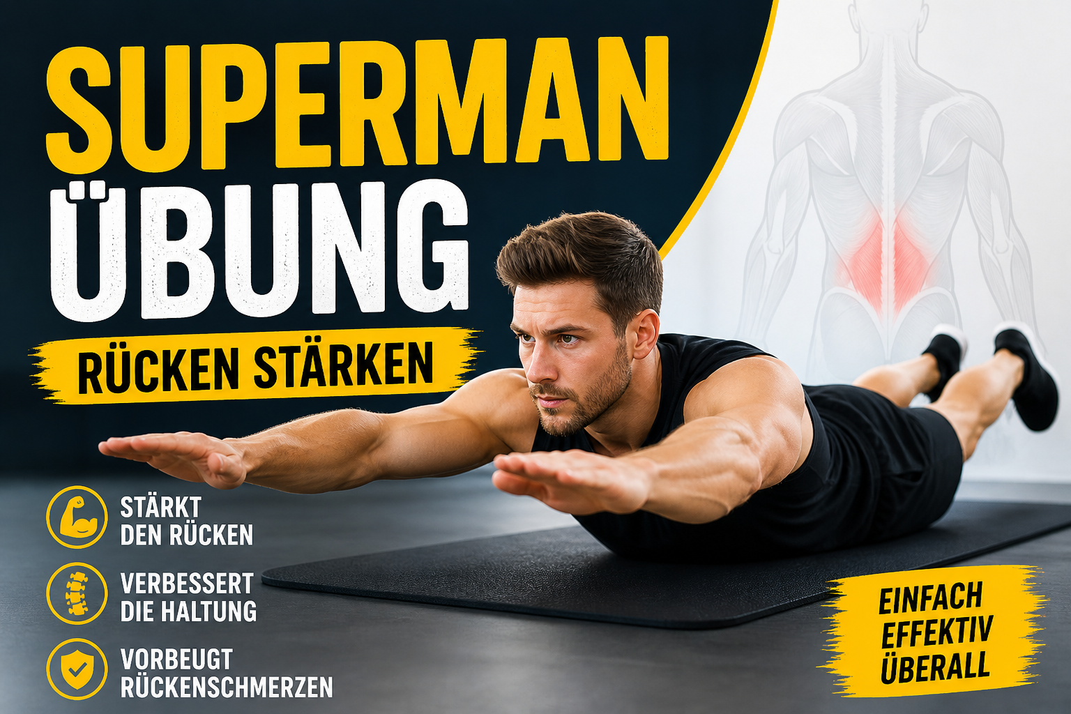 Superman Übung: Rücken stärken wie ein Held